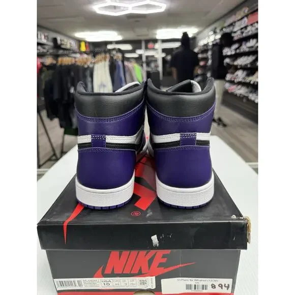 Size 10 - Air Jordan 1 Retro High OG Court Purple 2.0 55088-500 2020 - Picture 5 of 9